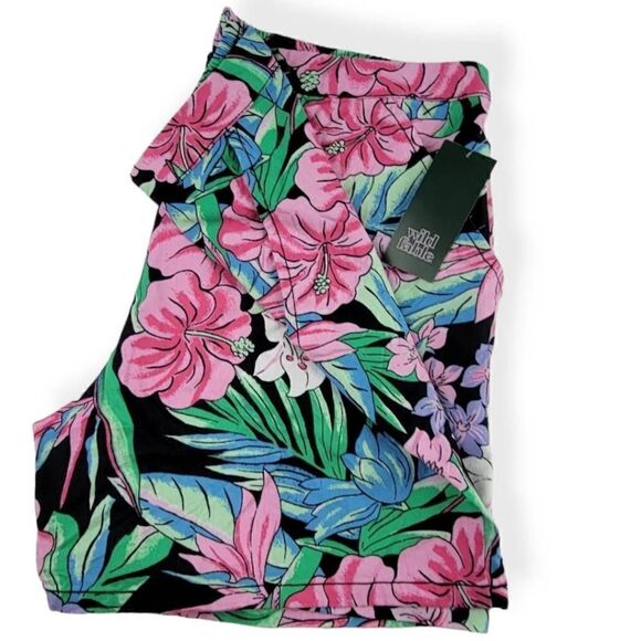 Wild Fable Black Tropical Floral Shorts  XS - Picture 3 of 4